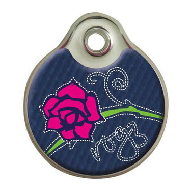 Rogz Denim Rose ID Tag - DENIM ROSE L